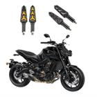 KIT 4 Seta Sequencial Pisca de Led Estrela Modelo P09S Moto MT09 850cc Ano 2010 2011 2012 2013 2014 2015 - Stallion