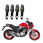 KIT 4 Setas Esportiva Pisca de Led Modelo P29 Para Moto Honda CB 250 TWISTER 2010 2011 2012 2013 2014 2015