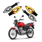 Kit 4 Setas Esportivas de Led P01 Modelo Flecha vazado para Moto Honda CG 125 FAN 2004 2005 2006 2007 2008 2009