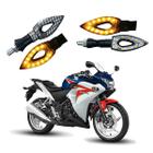 Kit 4 Setas Esportivas Led P01C Carbono Modelo Flecha vazado Moto CBR 250R Ano 2016 2017 2018 2019 2020 2021 - Stallion