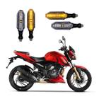 KIT 4 Setas Esportivas Pisca de Led Modelo P26 Para Moto DAFRA APACHE RTR 200 Ano 2004 2005 2006 2007 2008 2009