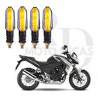 Kit 4 Setas Led Universal P50 12V Pisca para Moto Honda CB 500F Esportiva 2004 2005 2006 2007 2008 2009 2010 2011 2012