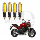 Kit 4 Setas Led Universal P50 12V Pisca para Moto Honda CB 650F Esportiva 2004 2005 2006 2007 2008 2009 2010 2011 2012