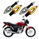 Kit 4 Setas Sequenciais Led P01S Flecha Vazado Para Moto CG 150 Titan KS 2016 2017 2018201920202021