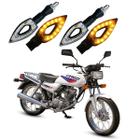 Kit 4 Setas Sequenciais Led P01S Flecha Vazado Para Moto Honda CG 125 Cargo 2004 2005 2006 2007 2008 2009