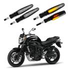 KIT 4 Setas Sequenciais Modelo P25B Slim / Palito Para Moto YMH FZ6 N 2016 2017 2018201920202021