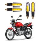 Kit 4 Setas Sequenciais Pisca de Led Universal Modelo P50S Moto CG 125 FAN 2004 2005 2006 2007 2008 2009