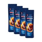 Kit 4 Shampoos Anticaspa Clear Men Queda Control 400ml