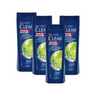 Kit 4 Shampoos Clear Men Anticaspa Controle e Alivio da Coceira 200ml