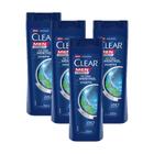 Kit 4 Shampoos Clear Men Anticaspa Ice Cool Menthol 200ml
