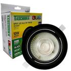 Kit 4 Spot Led Redondo Preto Embutir 10w Branco Quente 3000K