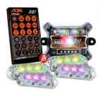 Kit 4 Strobos 6w Rgb Led Ritmico Som Carro Com Controle Ajk