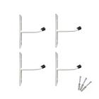 Kit 4 Suportes Cabides Multiuso De Parede 7cm Branco Em Aço nv810