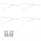 Kit 4 Suportes Prateleira Mão Francesa 30cm Vidro Branco nv705VD