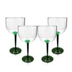 Kit 4 Taças Gin Bicolor Com Base Verde 550Ml Acrílico