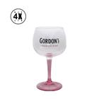 Kit 4 Taças para Gin Gordon's 600ml Original Amarelo Rosa - GlobImport