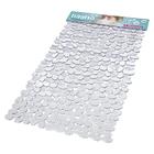 Kit 4 tapete banho 70x36cm plastico transparente primafer com ventosa