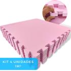 Kit 4 Tapete de EVA (1m²) para Bebes Atividades Infantil Emborrachado de EVA 50x50cm 20mm Yoga + 8 Bordas - Kozi