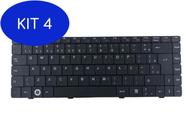 Kit 4 Teclado Para Notebook Itautec W7410 W7415 Preto Abnt2