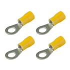 Kit 4 Terminal Olhal Anel Pré-isolado Para Fios 4mm A 6mm Amarelo Condutor Eletrico Plastico Cobre