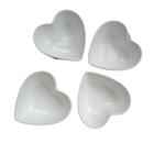kit 4 Tigela Bowl Petisqueira de Coração em Porcelana Branca 8,5 cm Pequenas - mesa posta