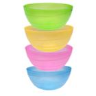 Kit 4 Tigelas Bowls Vasilha Plástico Redondo Saladeira 340ml