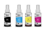 Kit 4 Tinta 664 T664 L395 L365 L220 L455 L380 L375 - InkTank