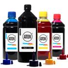 Kit 4 Tintas Bulk Ink L395 Black 1 Litro Coloridas 500ml Corante Aton