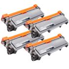 Kit 4 Toner Compatível TN2370 TN2340 TN660 L2320D HL2300D L2520 2360DW 2740Dw CPL2520DW L-2520DW