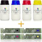 Kit 4 Toner Refil + 4 Chip Toner TankFull Para Samsung CLP-365W CLX-3305FW CLX-3305, CLP-365 - CLT-406 CMYK Dose Única - Toner Vale