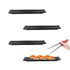 Kit 4 Travessa Japonesa Sushi Melanina 28cm Sakura Restaurante Culinária Oriental Premium - Tuut