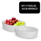 Kit 4 Travessa Oval Branco Le Chef Para Alimentos/massas