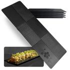 Kit 4 Travessas Retangulares Retas 33cm Pretas em Melamina Kanpai para Sushi Restaurante Japones Oriental Bestfer