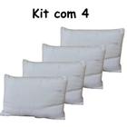 Kit 4 Travesseiros Slim Silicone Antimofo Antialergico Antibacteriano 50x70x16cm Barato Confortável