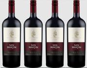 Kit 4 Un Vinho San Martin Bordô Suave 1 L