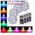 Kit 4 UNIDADES luz Piscina Led Rgb Colorida+controle Remoto - EMB-ECOMMERCE-LUMINAI