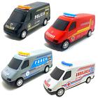 KIT 4 Vans brinquedo para menino resgate bombeiro caminhão policia ambulância