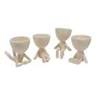 Kit 4 vasos Decor BOB Robert Plant Para Suculentas e Cactos Bege