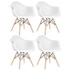 KIT - 4 x cadeiras Charles Eames Eiffel DAW com braços - Base de madeira clara -