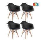 KIT - 4 x cadeiras Eames Junior com apoio de braços - Infantil
