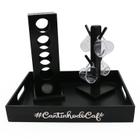 Kit 4 Xicaras Acrílico Cristal Porta Capsulas Para Dolce Gusto Bandeja - Dupétriz