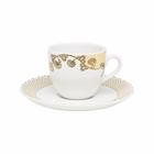 Kit 4 Xícaras Cafézinho Coup Golden Oxford Porcelana Borda Em Ouro 75ml - Genérico