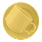 Kit 4 Xícaras Com Pires Biona Amarelo Oxford Cerâmica 180ml