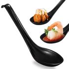 Kit 40 Colheres em Melamina/Plastico 17 Cm para Sopa Preta Comida Japonesa Bestfer