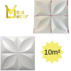 Kit 40 Placas De Pvc 3D Revestimento Para Parede 50X50Cm Adesivadas - VITAL DECOR