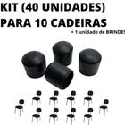 Kit 40 Sapata Ponteira Borracha Protetor 10 Cadeiras 2,2cm 7/8 Pol