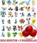 Kit 48 Miniaturas Pokemon 3cm + 10 Grandes 5cm + 10 Pokebolas 5cm