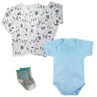 Kit 4Pçs Presente Maternidade Conjunto Com Pijama Body Meia