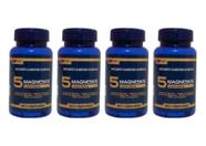 KIT 4x 5 Magnésios (Quelato,Malato,Taurato,Citrato,Óxido) 500mg 60 cápsulas