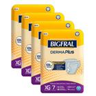 Kit 4X 7 Tiras Fralda Geriátrica Bigfral Derma Plus Tamanho XG Descartáveis